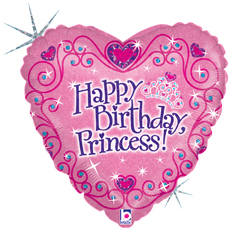 B 18&quot; Сердце Принцесса С днём рождения / Princess