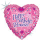 B 18&quot; Сердце Принцесса С днём рождения / Princess