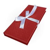 Коробка для денег Атласный бант, Тиснение ромб, Красный, 17,2*8,3*1,6 см, 1 шт.