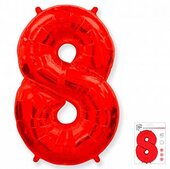 И 40&amp;quot;/102 см Цифра &amp;quot;8&amp;quot; Красный