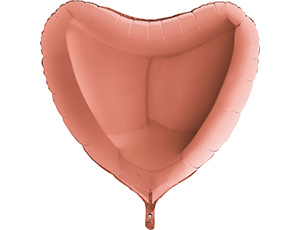 Г СЕРДЦЕ 36" Металлик Rose Gold