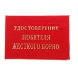 Удостоверение "Любителя жесткого порно"