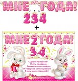 Гирлянда "Мне 2,3,4 года!" с подвесными элементами 20381Г