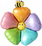 F Цветок, Ромашка с пчелкой (надув воздухом), Разноцветный 39''/99 см