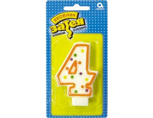 Свеча -цифра &quot;4&quot; 7,6см/A