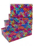Набор коробок Яркие узоры, 30*20*8 см, 4 шт.