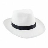 Шляпа "Гангстер" Белая с лентой
