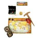 Набор пирата 5 предметов: компас, молоток, карта, медальон, сундук