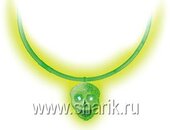 Светящ Ожерелье с кулоном Череп зеленый