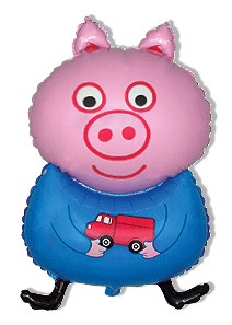 И Поросенок с машинкой / Pig blue 32&quot;/80*46 см