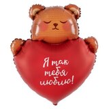 F Мишка с сердцем, Сатин 30''/76 см