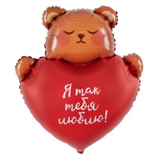 F Мишка с сердцем, Сатин 30''/76 см