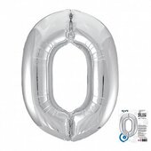 Ag 40''/102 см Цифра &amp;quot;0&amp;quot; Серебро