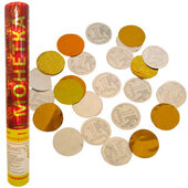 AC 30см Пневмохлопушка Монетка на счастье золотое серебряное конфетти