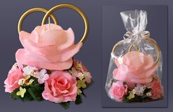 свеча «Роза свадебная» (розовая) Хамелеон 9013