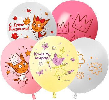 K 12" Три Кота, Принцессы, Ассорти, пастель, 1 ст, 25 шт.
