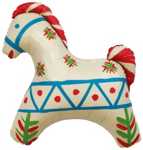 Ag Фигура Лошадка Русский узор, 32"/81 см