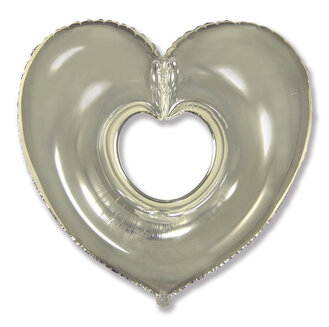 И 40"/100 см Сердце Вырубка (серебро) / Shape heart