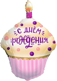F Кекс на День Рождения, Розовый 31''/79 см