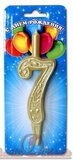 свеча тортовая  цифра "золотой узор"  7