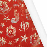 Упаковочная бумага "Гарри Поттер" красная / рулон 0,69*0,99 м, 2 шт в рулоне