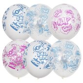 M 12"/30см Пастель+Декоратор WHITE&amp;amp;TRANSPARENT(шелк) 5 ст. рис #ДР 25шт