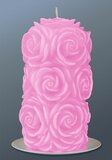 свеча пенек "В Розах" розовый 65x125