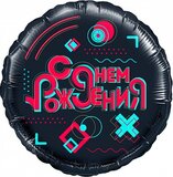 F 18 Круг, Лайк Тайм, Будь в тренде, #LikeTime, С Днем Рождения!, Черный