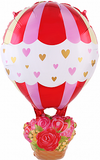 F Воздушный шар, Цветы с любовью, Красный 34''/86 см