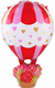 F Воздушный шар, Цветы с любовью, Красный 34''/86 см