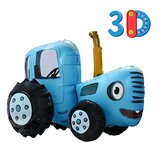 К Шар 3D (28''/71 см) Фигура, Синий Трактор