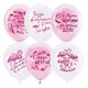 M 12&quot;/30см Пастель PINK&amp;WHITE (растр) 2 ст. рис Фламинго Пожелания 50шт