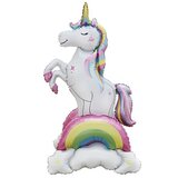 К Шар 3D (37''/94 см) Фигура на подставке, Нежный единорог