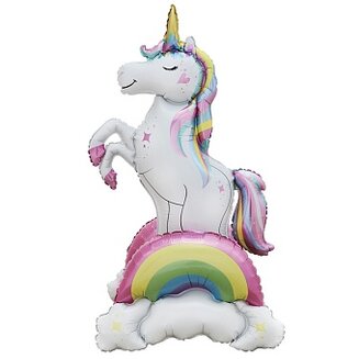 К Шар 3D (37''/94 см) Фигура на подставке, Нежный единорог
