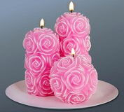 набор свечей "розовые розы"