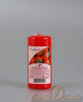 свеча аромат. пеньковая 40х90 "клубника" 079518