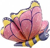 F 3D Бабочка, Розовый 30''/76 см