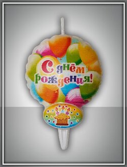 свеча тортовая "воздушный шарик" "с днем рождения" 2043