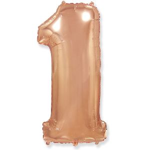 И 40&quot;/102 см Цифра &quot;1&quot; Розовое золото