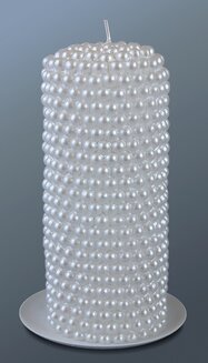 свеча пенек жемчужный белый 70х165