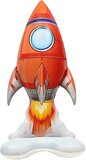 К Шар 3D (51''/130 см) Фигура на подставке, Ракета