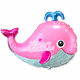 И Китенок розовый / Baby whale fuchsia 34&quot;/86*66 см