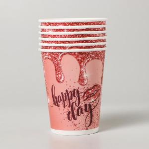 P 200мл Стаканы бумажные Happy Day 6шт