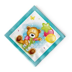Салфетки "ВЕСЕЛУХА" С Днем Рождения Милый Мишка 12шт/уп