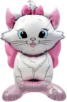 К Шар 3D (24''/61 см) Фигура на подставке, Кошечка Мари