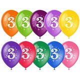 M 12"/30см Пастель+Декоратор (шелк) спец. ассорти 2 ст. рис Цифра Три 10шт