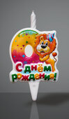 тортовая свеча-цифра "веселые зверушки" 0
