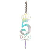 Свеча-Топпер Цифра &amp;quot;5&amp;quot; хамелеон