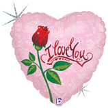 B 18 Сердце Роза Я тебя люблю Голография / I Love you
