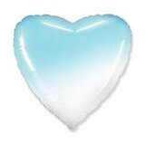 И 18 Сердце Бело-голубой градиент / White-Blue gradient